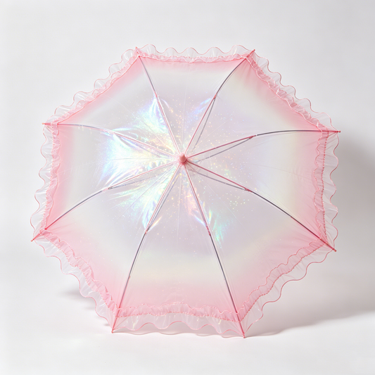 Pink Holographic Lace Umbrella