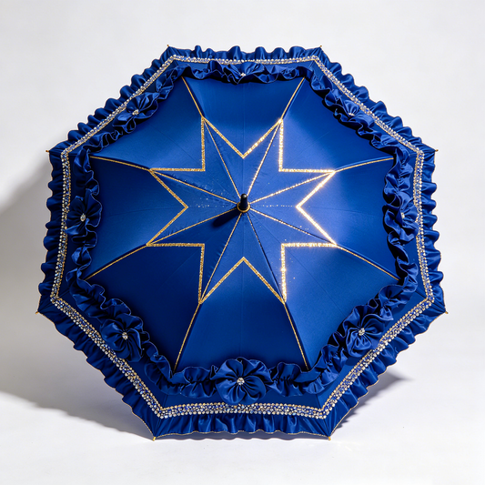 Royal Blue Star Rhinestone Parasol