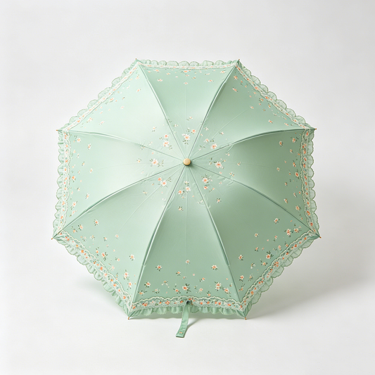 Mint Floral Lace Umbrella