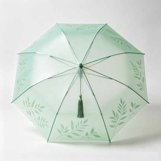 Green Leaf Tassel Umbrella