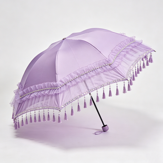 Lavender Tassel Rhinestone Parasol
